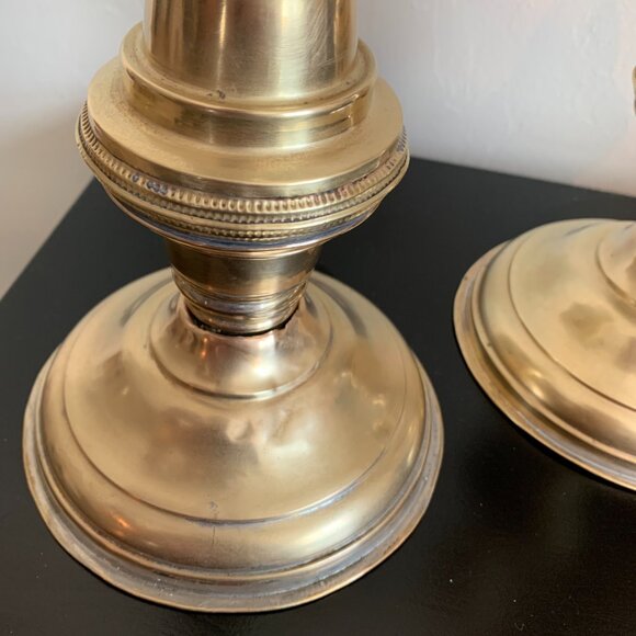 Vintage Brass Castlecore Victorian 10" Candlestick Holders Made in England - Picture 4 of 5